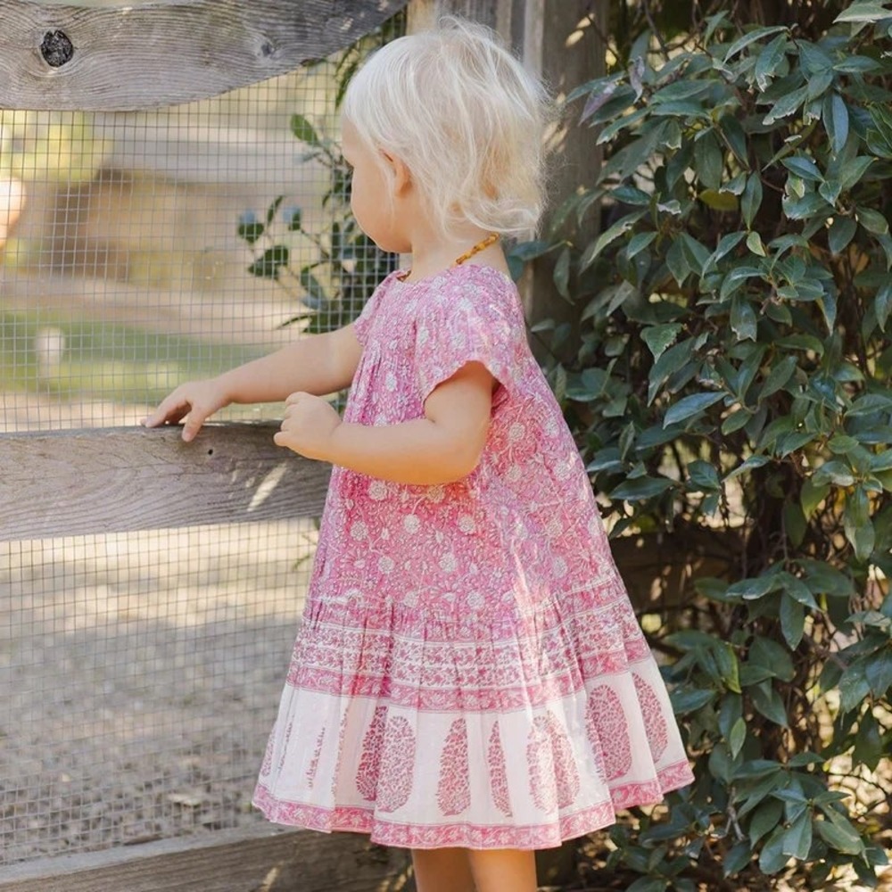 Pink Chicken - Adele Hot Pink Garden Floral Dress Size 8